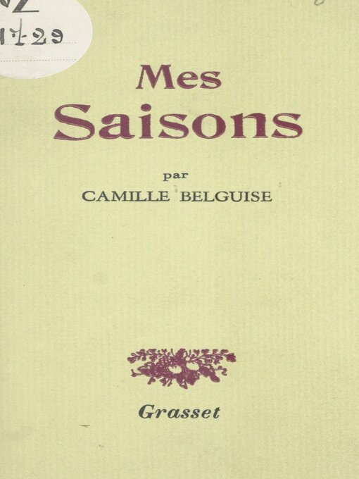 Title details for Mes saisons by Camille Belguise - Wait list